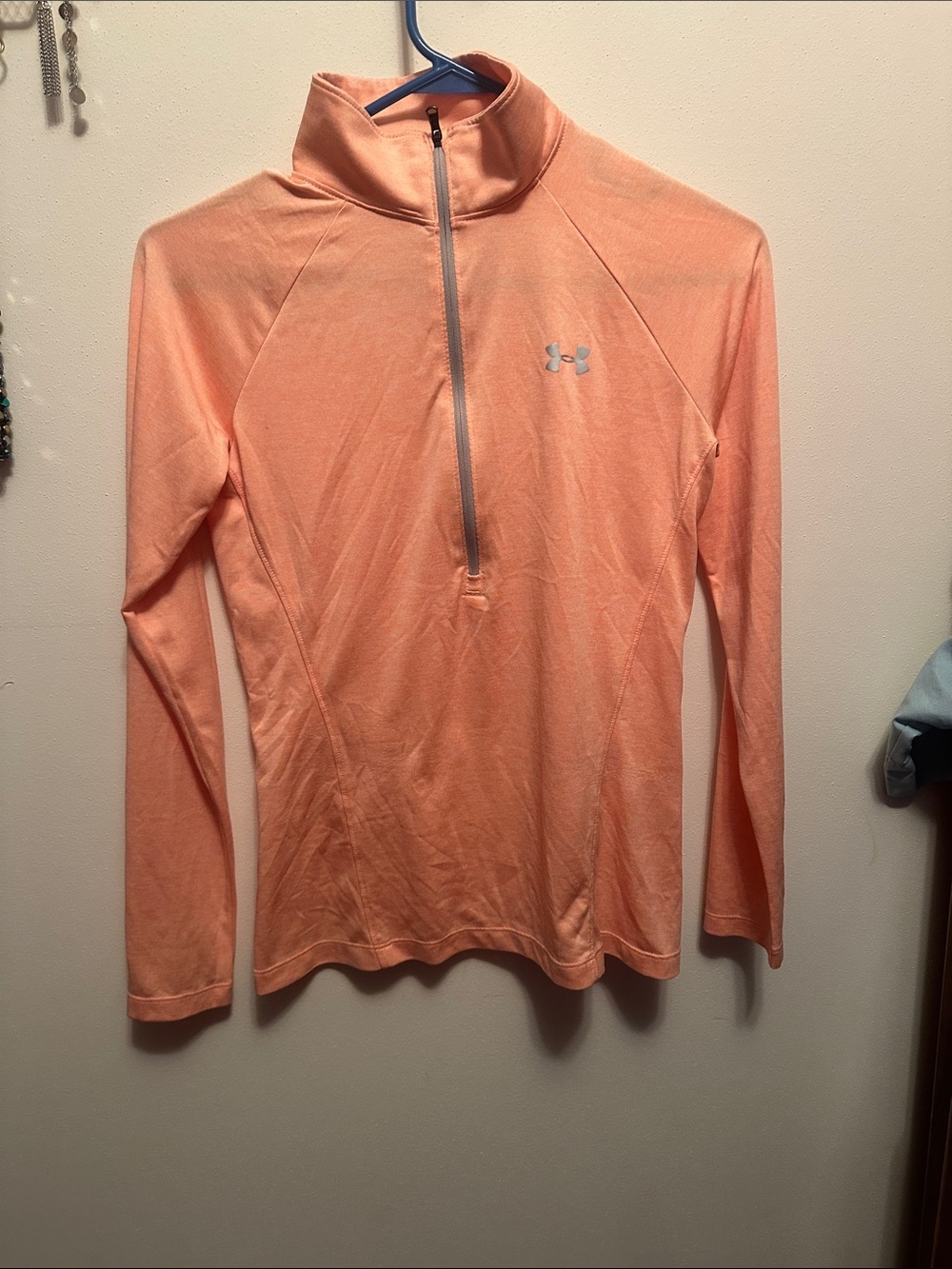 Under Armour Peach/Coral Half-Zip Performance Top